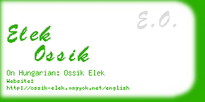 elek ossik business card